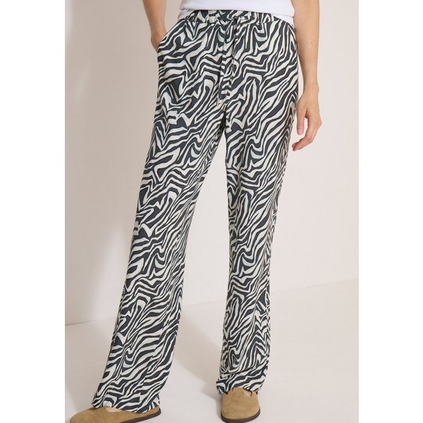 CECIL Stoffhose Sommerhose, abstrahierter Zebraprint, Elastikbund