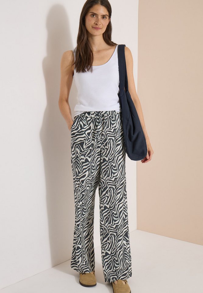 CECIL Stoffhose Sommerhose, abstrahierter Zebraprint, Elastikbund – Bild 5 von 5