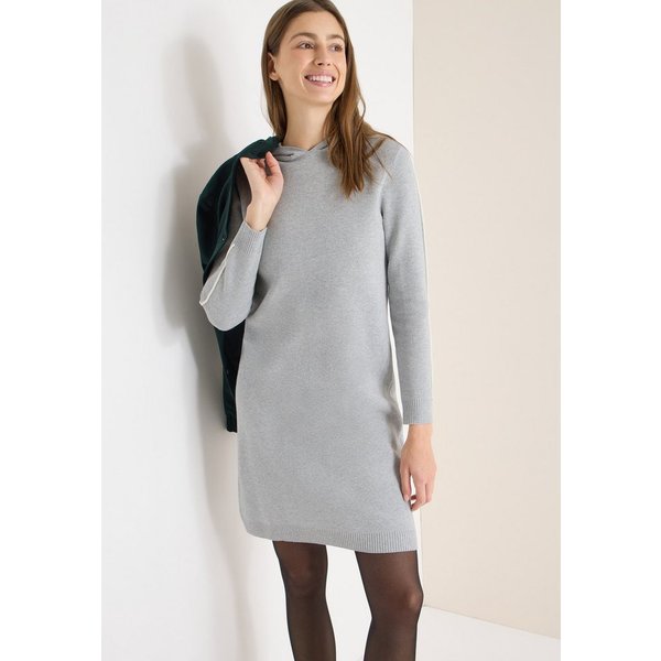 CECIL Strickkleid Glitzerkleid - Langarm mit Gallonstreifen und Kapuze