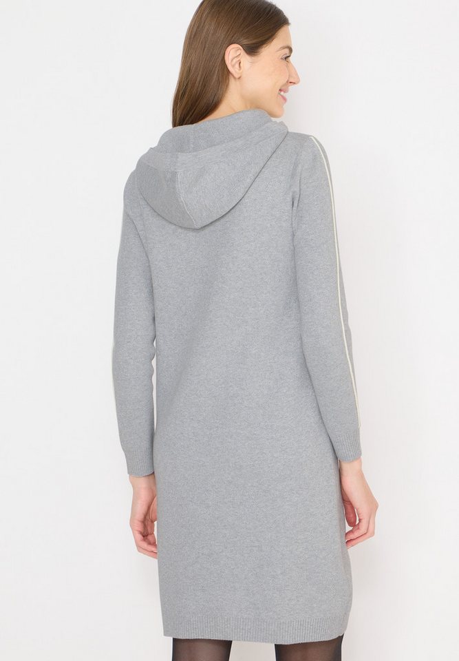 CECIL Strickkleid Glitzerkleid - Langarm mit Gallonstreifen und Kapuze – Bild 2 von 5