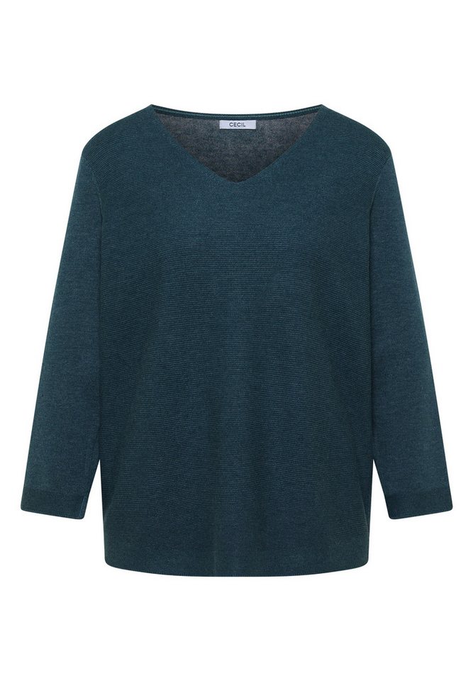 CECIL V-Ausschnitt-Pullover im soften Baumwoll-Mix – Bild 4 von 5