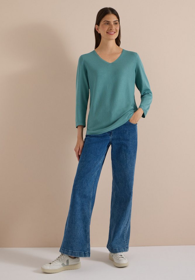 CECIL V-Ausschnitt-Pullover im soften Baumwoll-Mix – Bild 3 von 5