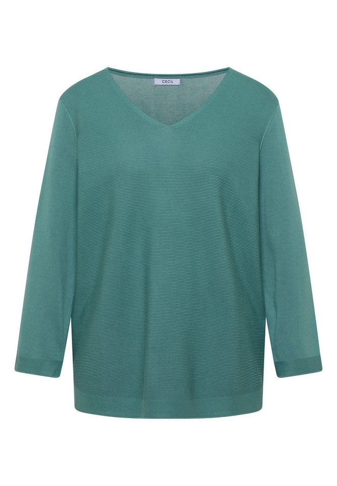 CECIL V-Ausschnitt-Pullover im soften Baumwoll-Mix – Bild 4 von 5