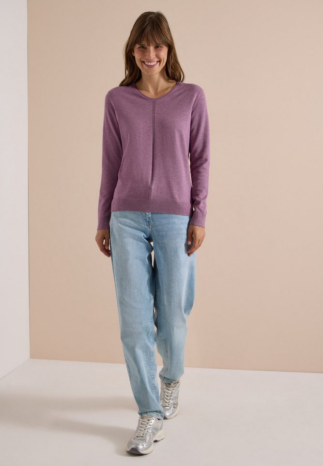 CECIL V-Ausschnitt-Pullover im soften Baumwoll-Mix – Bild 3 von 5