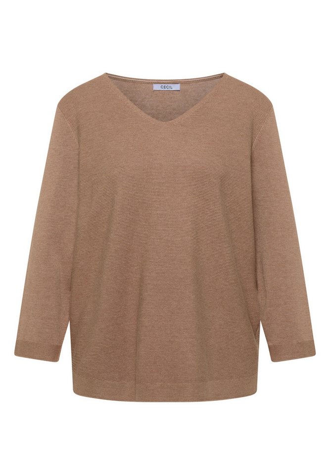CECIL V-Ausschnitt-Pullover im soften Baumwoll-Mix – Bild 4 von 5