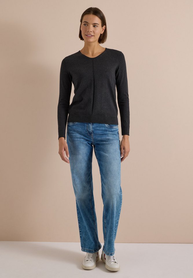 CECIL V-Ausschnitt-Pullover im soften Baumwoll-Mix – Bild 3 von 5
