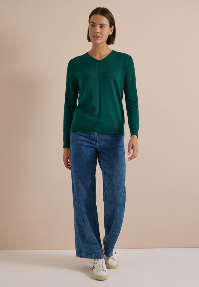 CECIL V-Ausschnitt-Pullover im soften Baumwoll-Mix – Bild 3 von 5