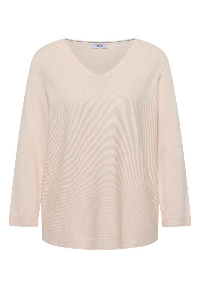 CECIL V-Ausschnitt-Pullover im soften Baumwoll-Mix – Bild 4 von 5