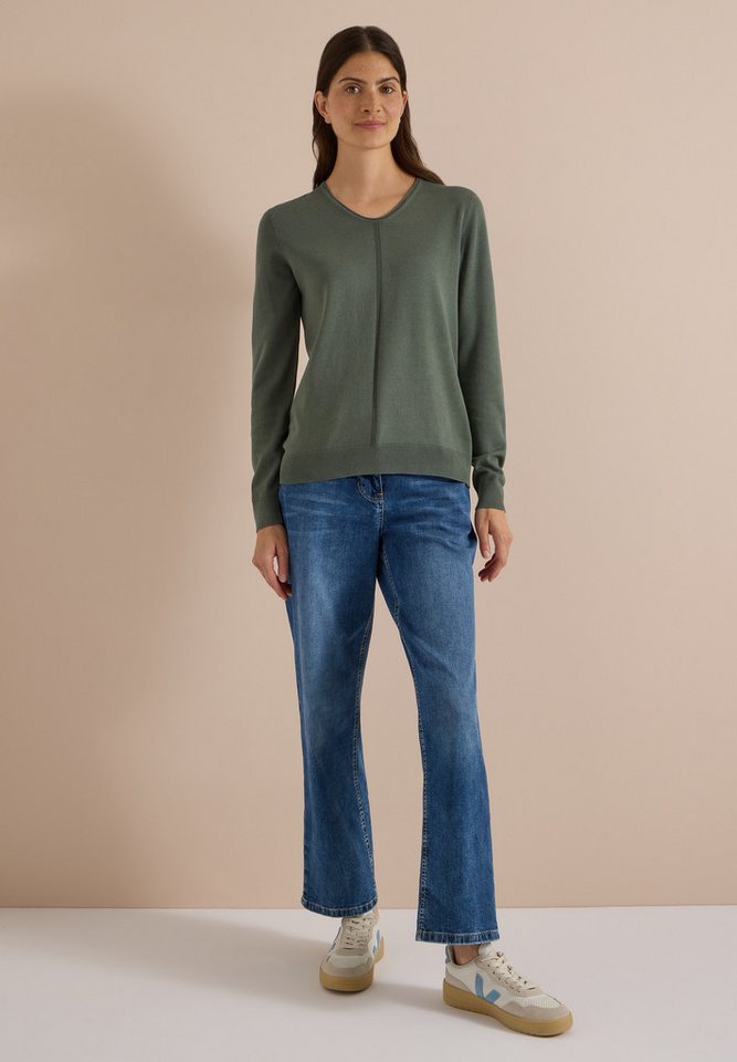 CECIL V-Ausschnitt-Pullover im soften Baumwoll-Mix – Bild 3 von 5