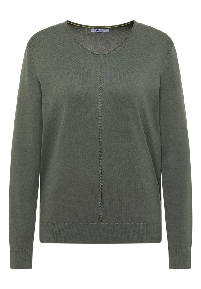 CECIL V-Ausschnitt-Pullover im soften Baumwoll-Mix – Bild 4 von 5