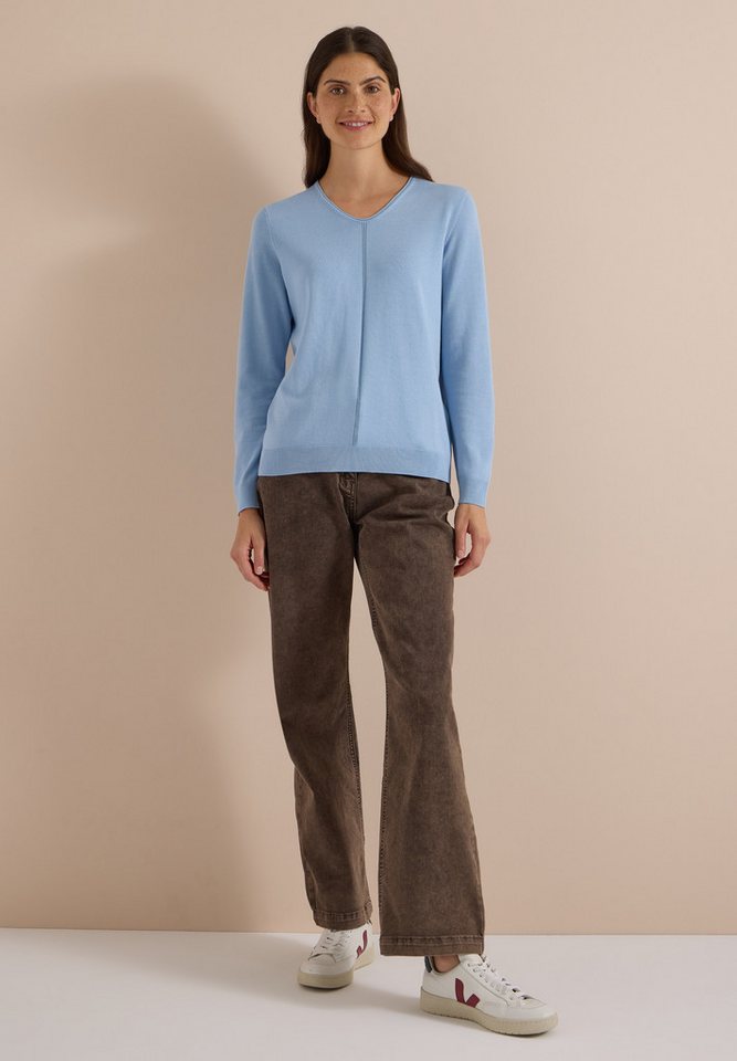 CECIL V-Ausschnitt-Pullover im soften Baumwoll-Mix – Bild 3 von 5