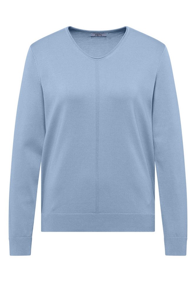 CECIL V-Ausschnitt-Pullover im soften Baumwoll-Mix – Bild 4 von 5