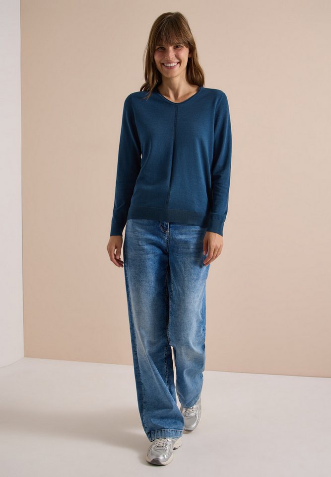 CECIL V-Ausschnitt-Pullover im soften Baumwoll-Mix – Bild 3 von 5