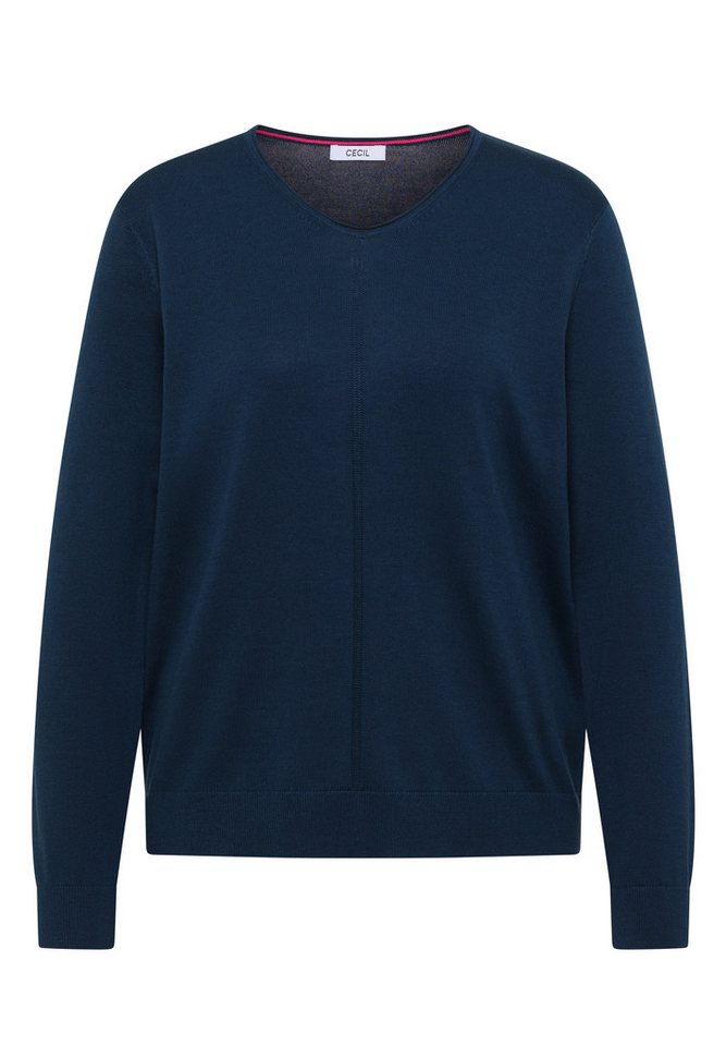 CECIL V-Ausschnitt-Pullover im soften Baumwoll-Mix – Bild 4 von 5