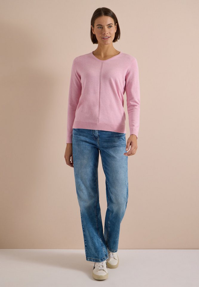 CECIL V-Ausschnitt-Pullover im soften Baumwoll-Mix – Bild 3 von 5