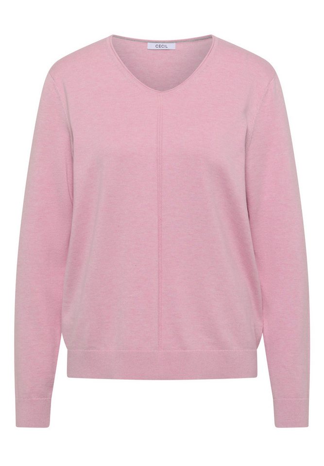 CECIL V-Ausschnitt-Pullover im soften Baumwoll-Mix – Bild 4 von 5