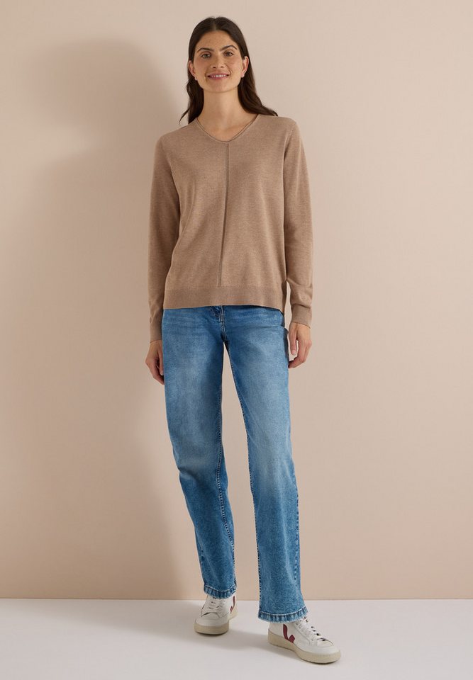CECIL V-Ausschnitt-Pullover im soften Baumwoll-Mix – Bild 3 von 5