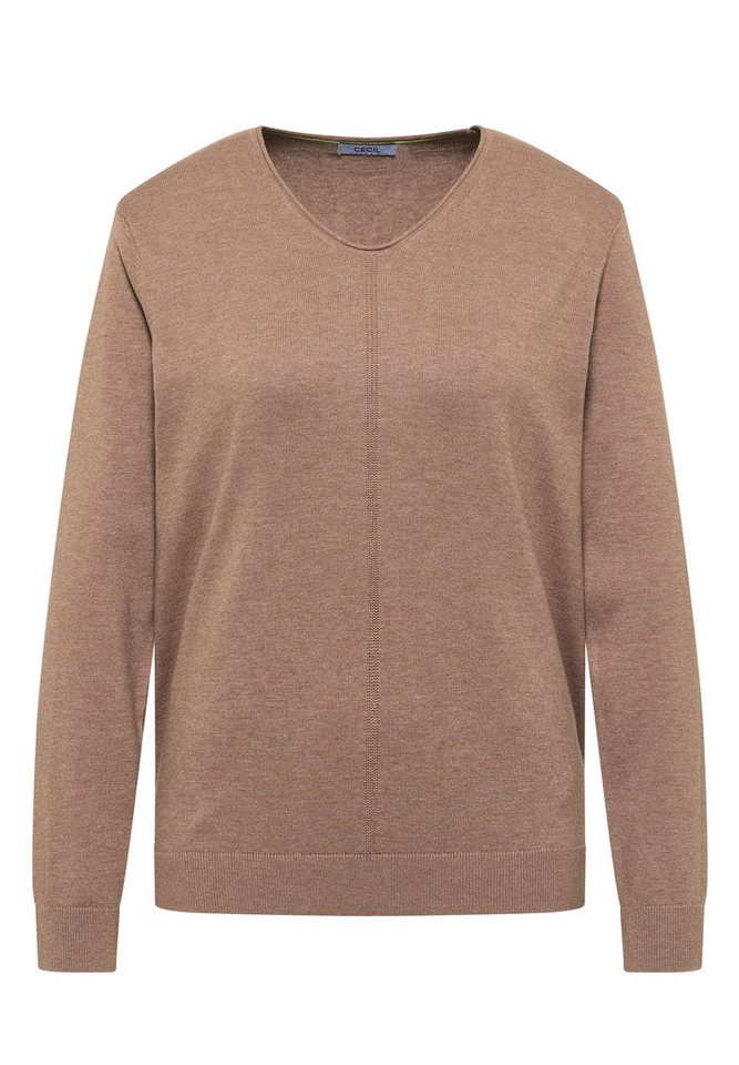 CECIL V-Ausschnitt-Pullover im soften Baumwoll-Mix – Bild 4 von 5