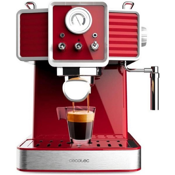 Cecotec Espressomaschine, 1.5l Kaffeekanne, Power Espresso 20 Tradizionale Light Red