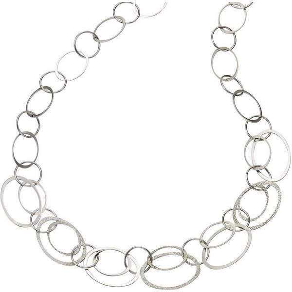 CELESTA Collierkettchen Silber 925 rhodiniert aus Ringen 45cm lang