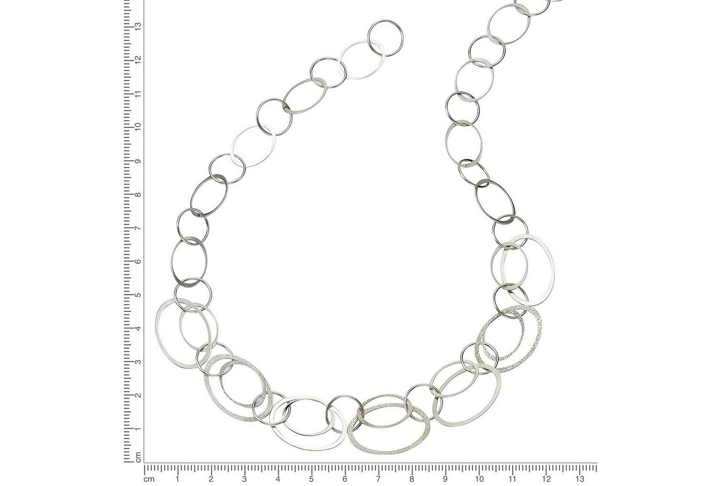 CELESTA Collierkettchen Silber 925 rhodiniert aus Ringen 45cm lang – Bild 2 von 5