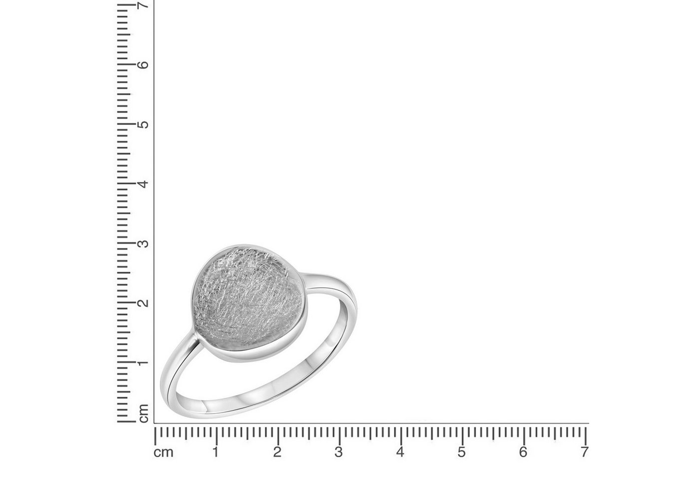 CELESTA Fingerring Silber 925 rhodiniert mit eismatter Oberfläche – Bild 2 von 3