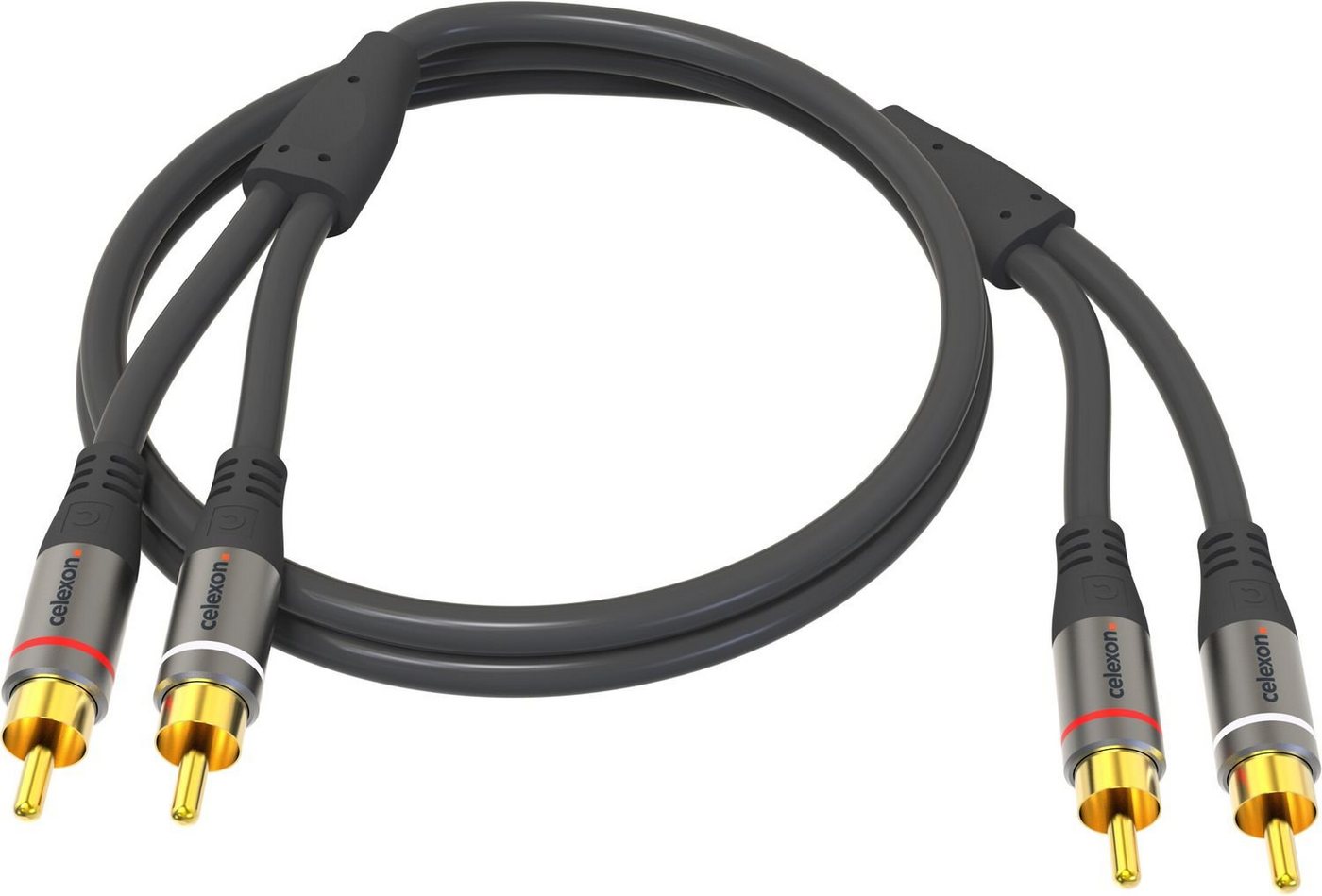 Celexon 2x Cinch Stereo Audiokabel Audio-Kabel, (300 cm), Professional Line, 3,0m, schwarz – Bild 5 von 5