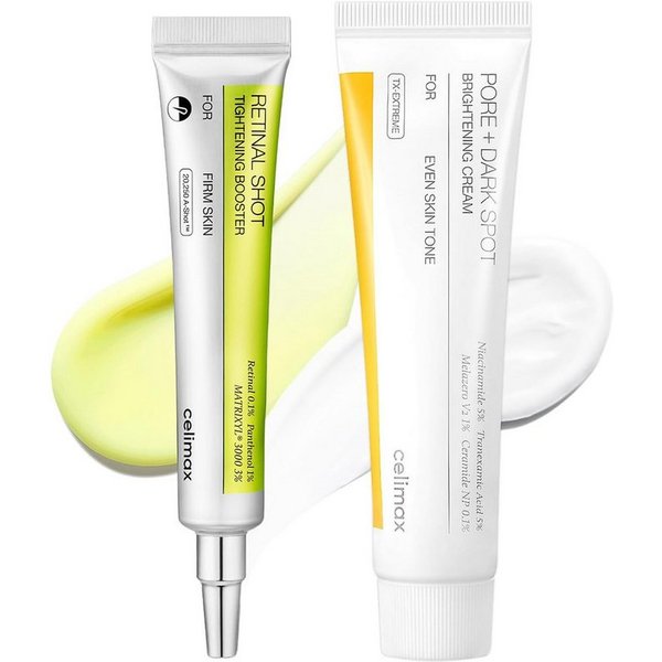 celimax Gesichtspflege-Set The Vita Retinal Booster 15ml + Pore Dark Spot Cream 40ml Pflege bei sichtbaren Poren und ungleichmäßigem Teint, 2-tlg., mit Retinal,