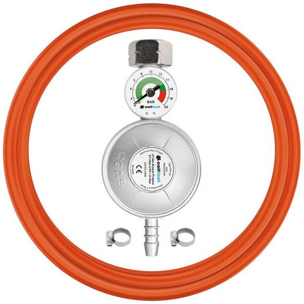 Cellfast Anschluss-Set 52-506, Propan-Butan Anschlussset mit Manometer