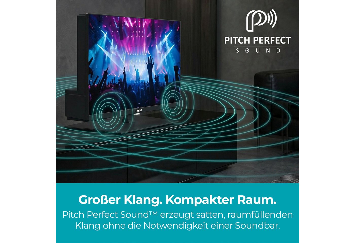 Cello C1926TZH LED-Fernseher (48,26 cm/19 Zoll, HD, Tizen OS by Samsung, WLAN, Smart-TV, Smart Tizen OS powered by Samsung, Pitch Perfect Sound™, Triple Tuner) – Bild 4 von 5