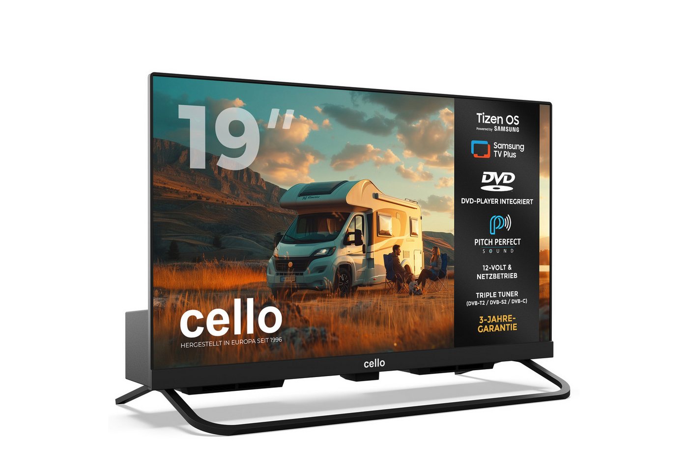 Cello CTrav-19TZ LED-Fernseher (48,26 cm/19 Zoll, HD, WLAN, Smart-TV, Smart Tizen OS powered by Samsung, Pitch Perfect Sound™, Triple Tuner) – Bild 2 von 5