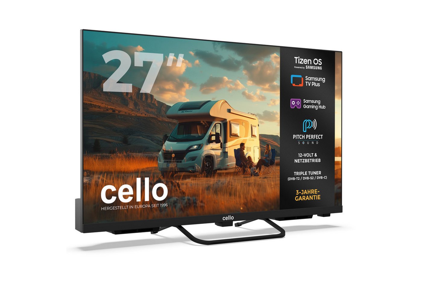 Cello CTrav-27TZ LED-Fernseher (68,5 cm/27 Zoll, Full HD, Smart‑TV, LAN, WLAN, Streaming‑Apps, Triple Tuner, Pitch Perfect Sound, Samsung Gaming Hub) – Bild 2 von 5