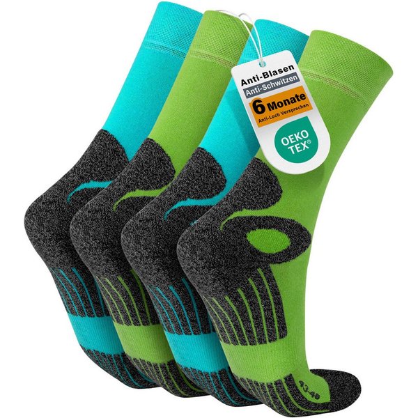 celodoro Arbeitssocken 4 Paar Wandersocken, Arbeitssocken & Sportsocken Anti-Schweiß