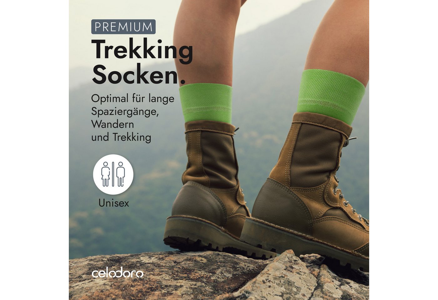 celodoro Arbeitssocken 4 Paar Wandersocken, Arbeitssocken & Sportsocken Anti-Schweiß – Bild 2 von 5