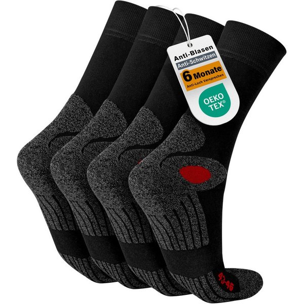 celodoro Arbeitssocken 4 Paar Wandersocken, Arbeitssocken & Sportsocken Anti-Schweiß