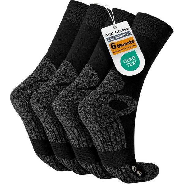 celodoro Arbeitssocken 4 Paar Wandersocken, Arbeitssocken & Sportsocken Anti-Schweiß