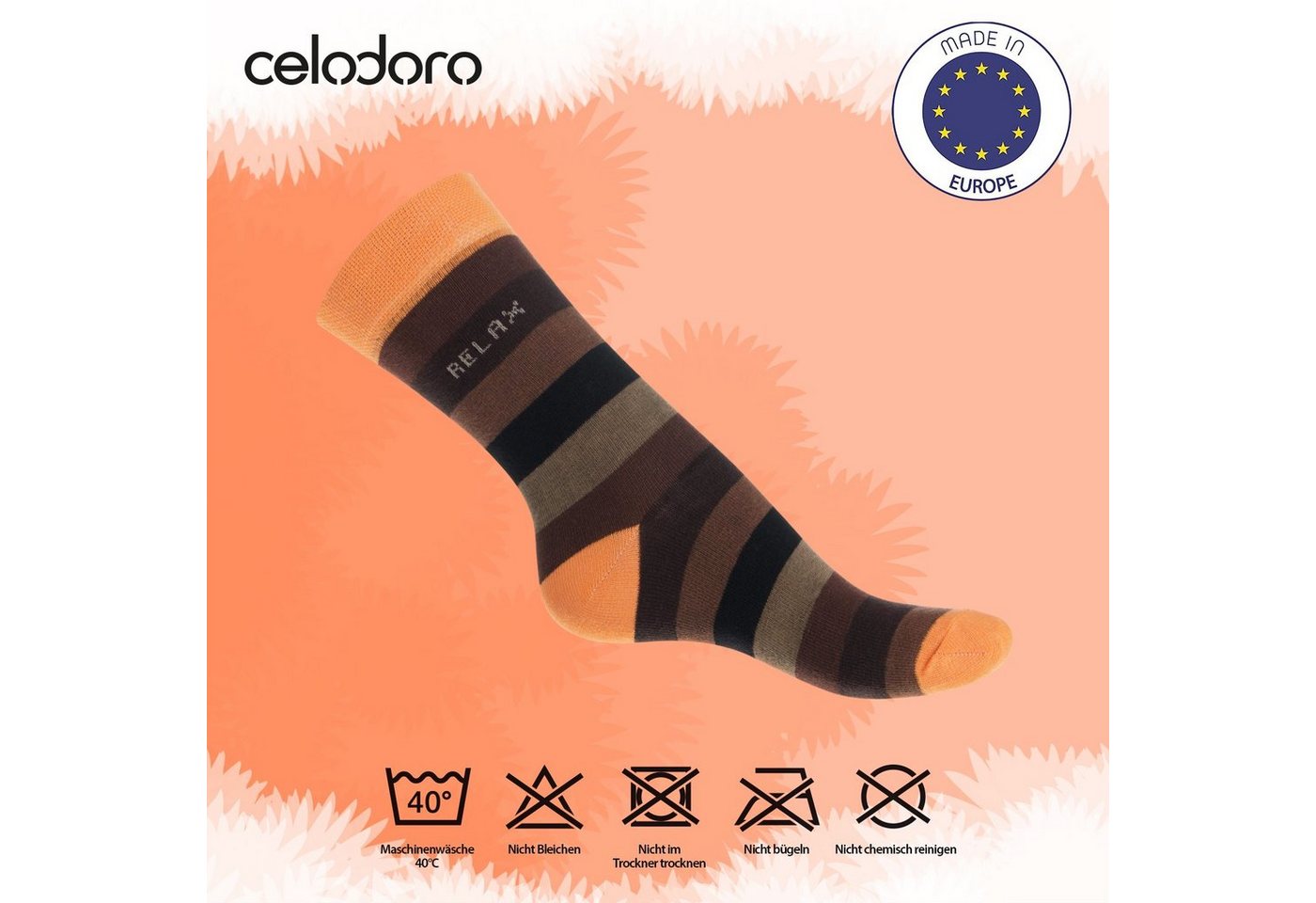 celodoro Basicsocken Damen Socken (8 Paar) mit Ringel-/Blockstreifen & Komfortbund – Bild 3 von 4
