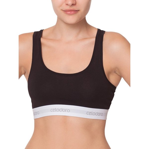 celodoro Bustier Bustier mit Webgummi-Bund - Sport Bra Top mit Markenlogo