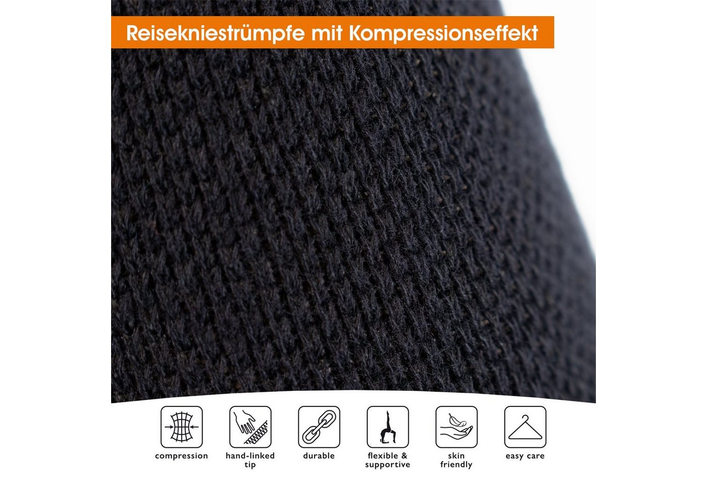 celodoro Kompressionsstrümpfe Damen & Herren Reisekniestrümpfe (1 Paar) mit Kompression – Bild 3 von 5