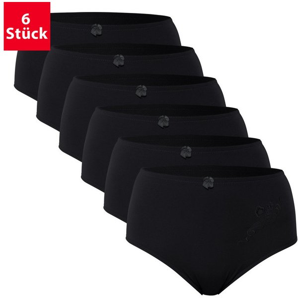 celodoro Slip Damen Taillenslip (6er Pack) Microfaser-Slip mit Stickerei