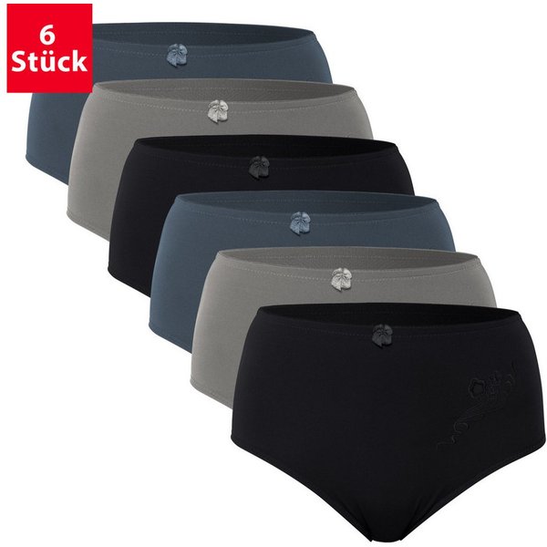 celodoro Slip Damen Taillenslip (6er Pack) Microfaser-Slip mit Stickerei