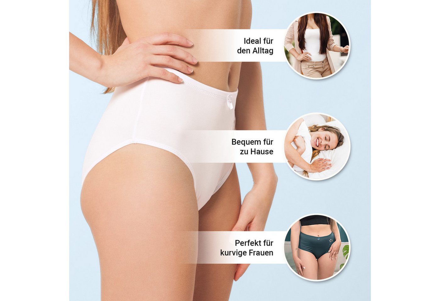celodoro Slip Damen Taillenslip (6er Pack) Microfaser-Slip mit Stickerei – Bild 5 von 5