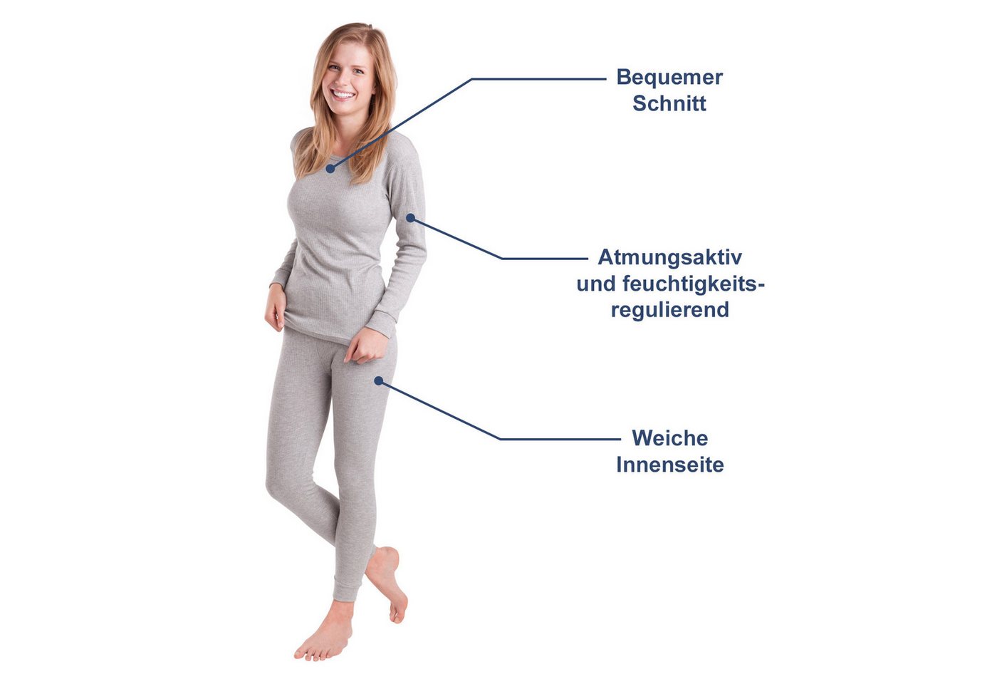celodoro Thermounterhose 2er Pack Damen Ski- & Thermohose - Lange Winter Unterhose – Bild 3 von 4