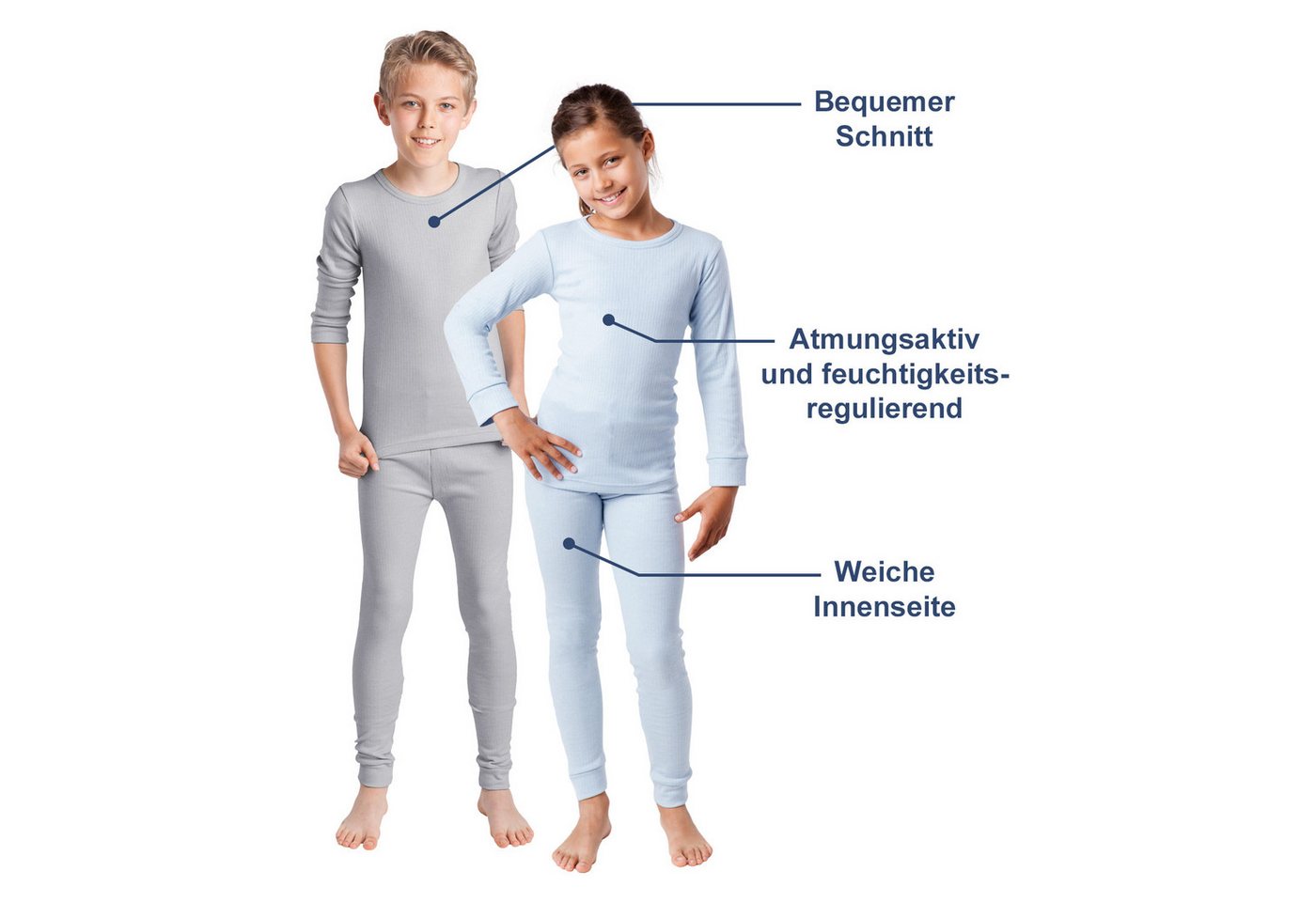 celodoro Thermounterhose 2er Pack Lange Kinder Thermo Unterhose Winter Unterwäsche – Bild 3 von 4