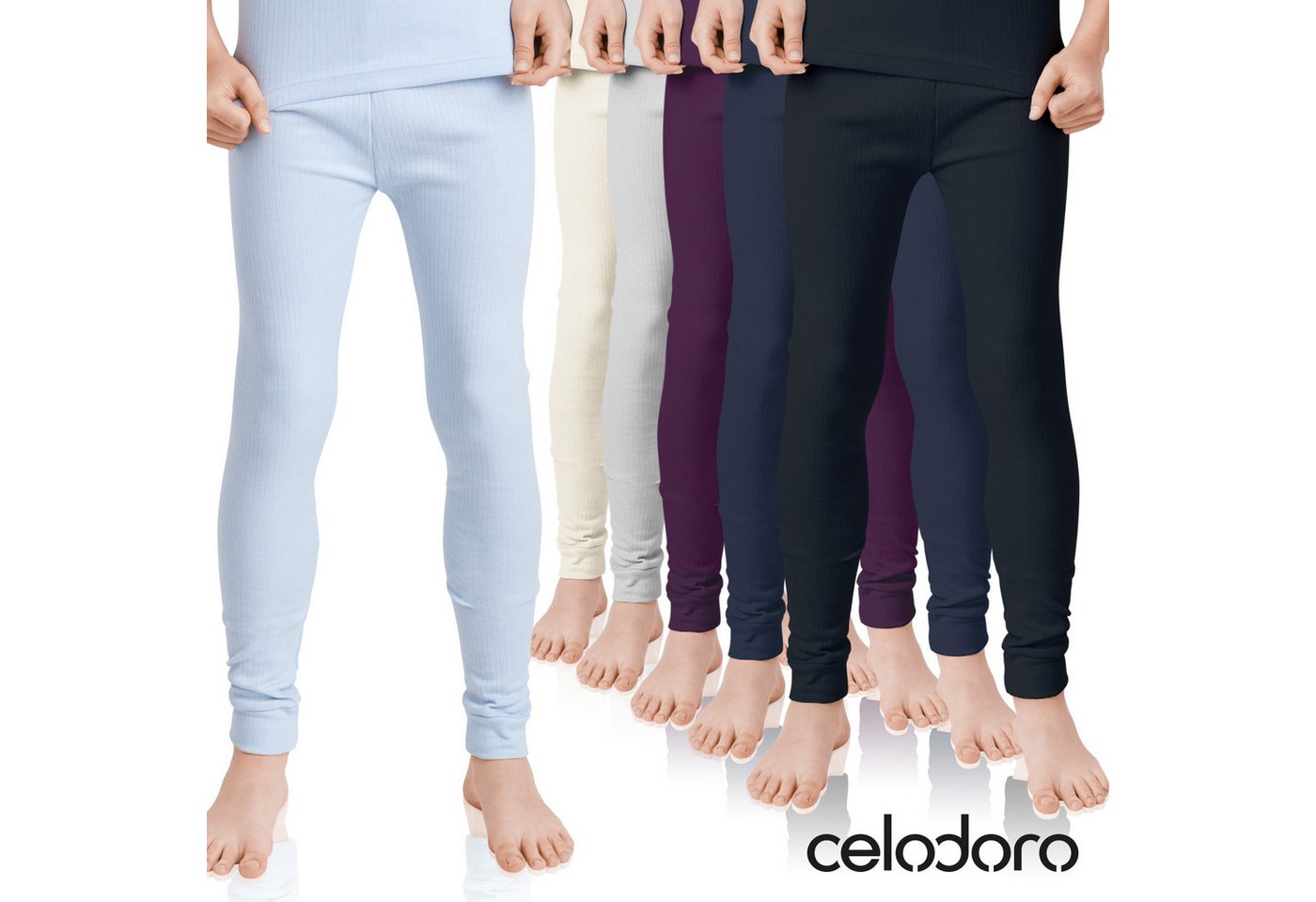 celodoro Thermounterhose 2er Pack Lange Kinder Thermo Unterhose Winter Unterwäsche – Bild 4 von 4