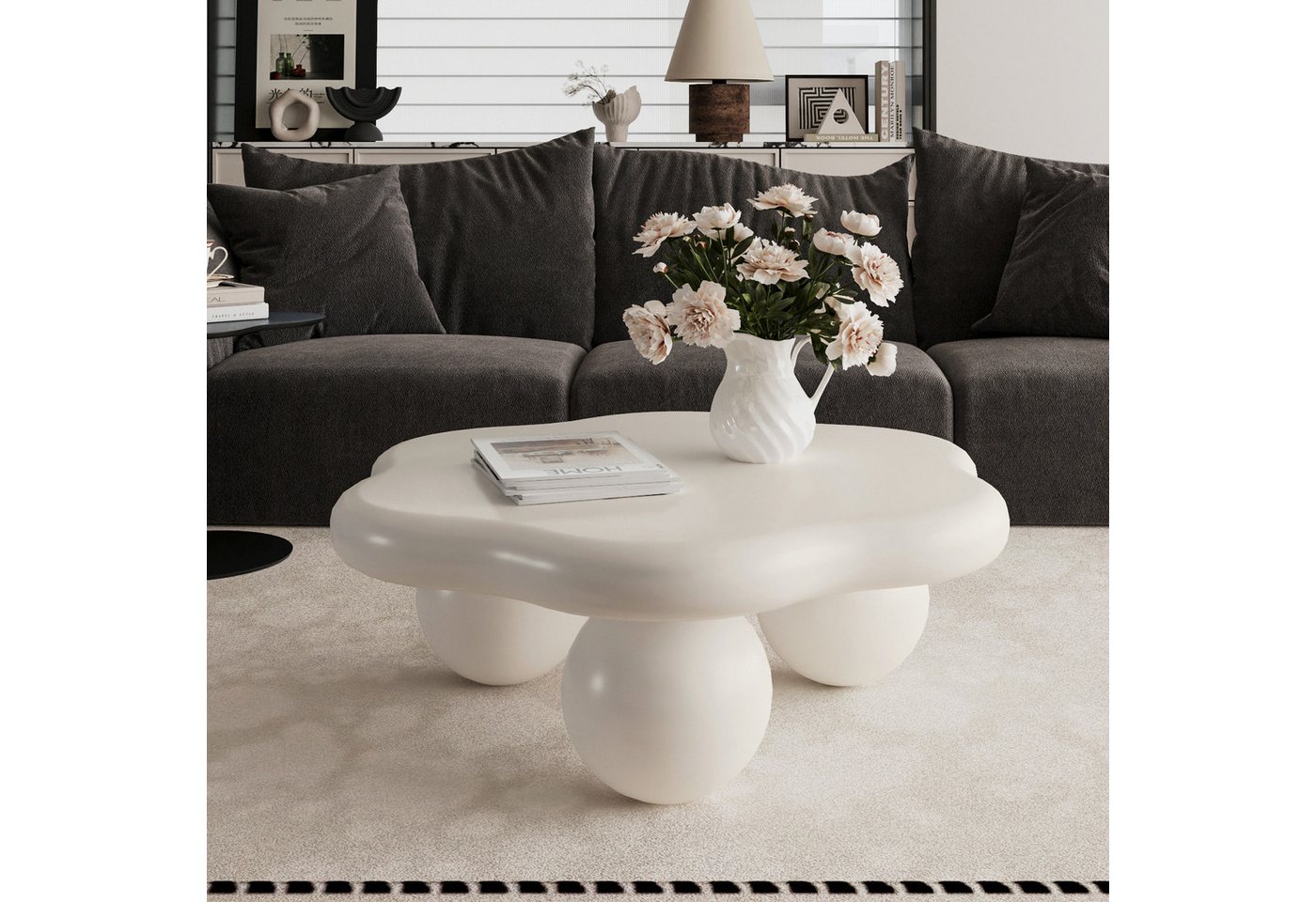 Celya Couchtisch wolkenförmige, moderne minimalistische Leuchte (mit kugelförmigen Beinen, Platzsparendes Design), ideal für Apartments, Schlafzimmer, Balkone o – Bild 5 von 5