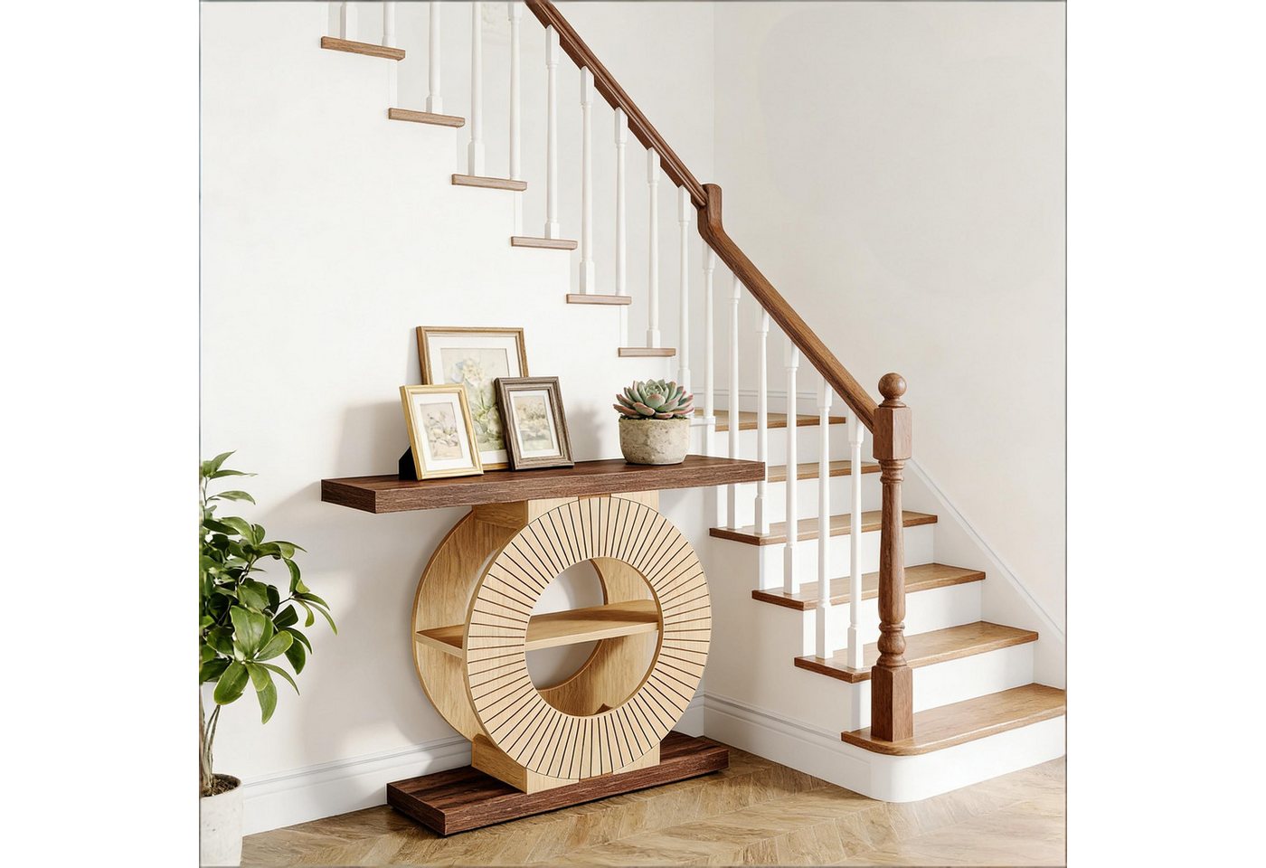 Celya Konsolentisch 100cm Eleganter Sofatisch, Flurtisch aus Holz mit offenen Regalböden – Bild 5 von 5