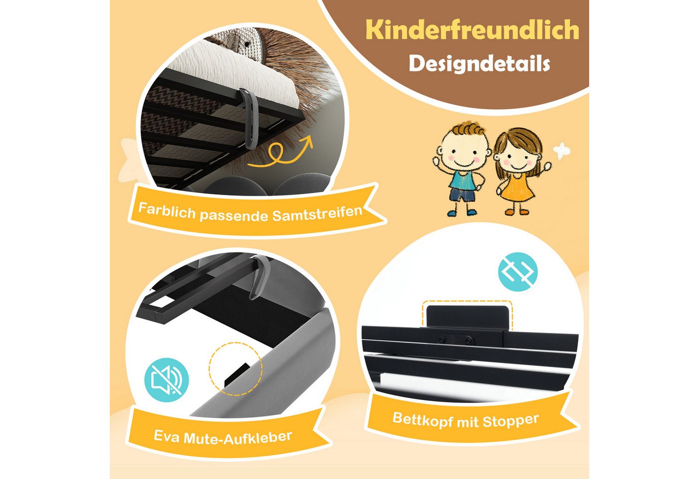 Celya Polsterbett Daybett 90x200 cm,Tagesbett Schlafsofa mit hydraulischem Stauraum (ohne Matratze) – Bild 3 von 5