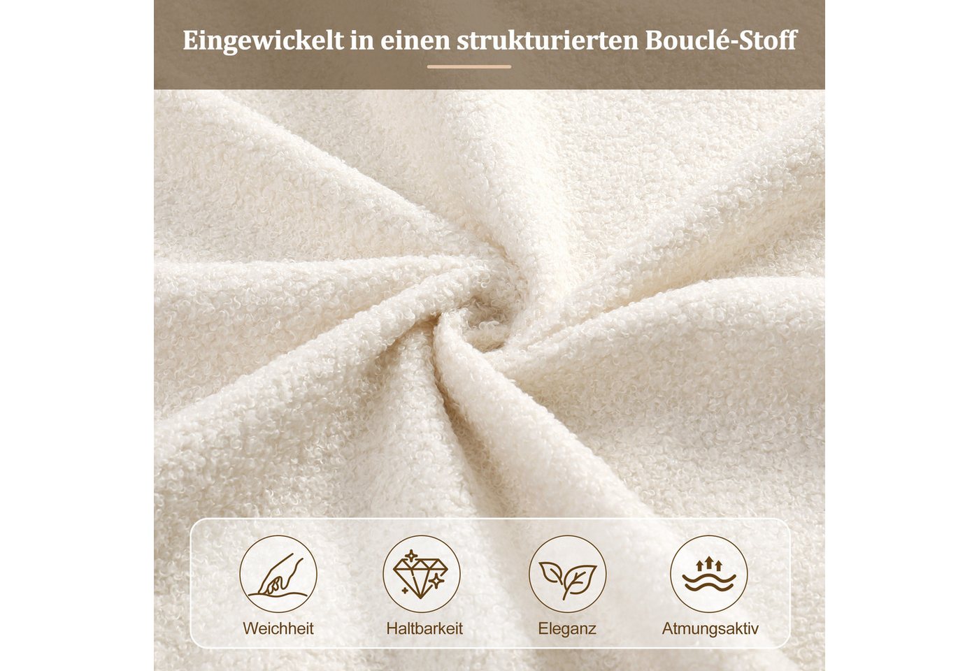 Celya Polsterbett Doppelbett,hydraulisches Funktionsbett mit Lattenrost (ohne Matratze,mit gepolstertes Kopfteil,großem Stauraum,Bouclé-Bezug) – Bild 4 von 5
