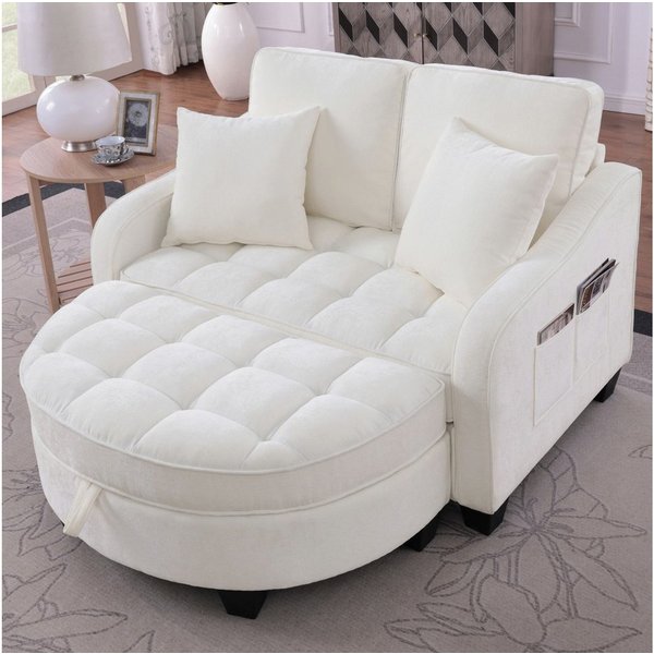 Celya Sofa Multifunktionales Sofa, 2-in-1 Sofa-Bett, mit Aufbewahrungs-Hocker, atmungsaktiver hautfreundlicher Stoff, für kleine Wohnzimmer, Studienzimmer, Schl